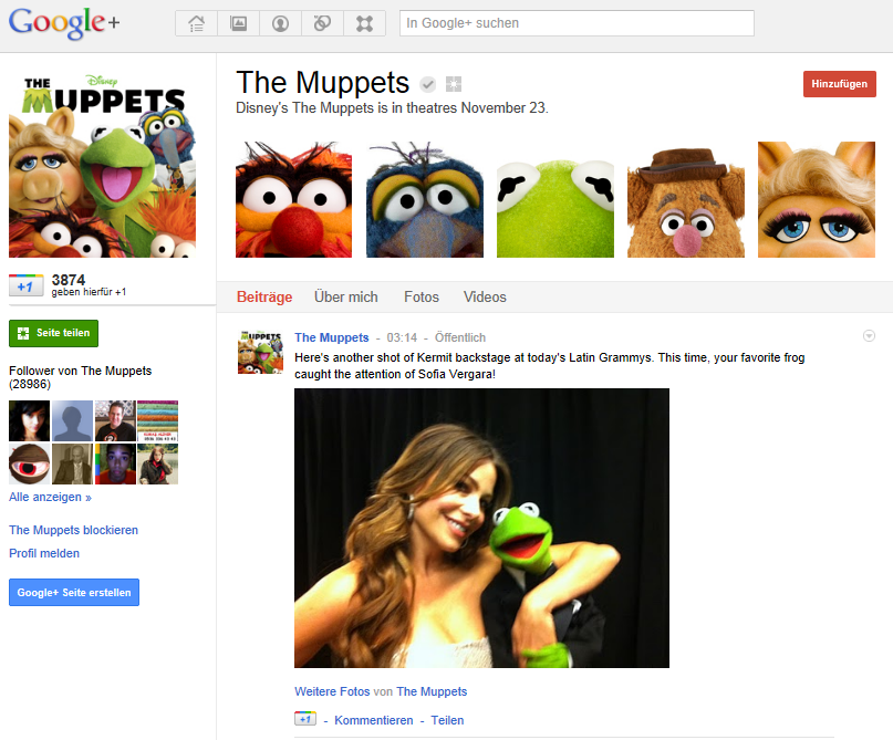 Die Muppets bei Google+